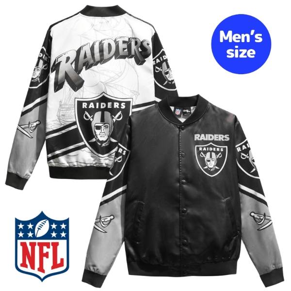 Chalk Line チョークライン NFL公式 アメフト メンズ スタジャン ジャケット アウター ジャンパー ラスベガス・レイダース Las Vegas Raiders Fanimation Satin Jacket 【送料無料】