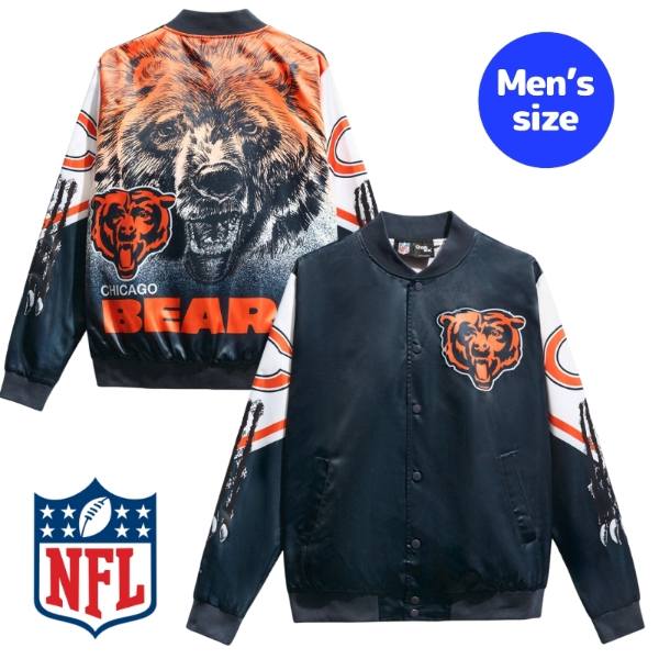 Chalk Line チョークライン NFL公式 アメフト メンズ スタジャン ジャケット アウター ジャンパー シカゴ・ベアーズ Chicago Bears Fanimation Satin Jacket 【送料無料】