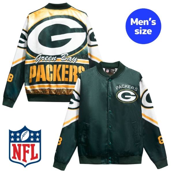 Chalk Line チョークライン NFL公式 アメフト メンズ スタジャン ジャケット アウター ジャンパー グリーンベイ・パッカーズ Green Bay Packers Fanimation Satin Jacket 【送料無料】