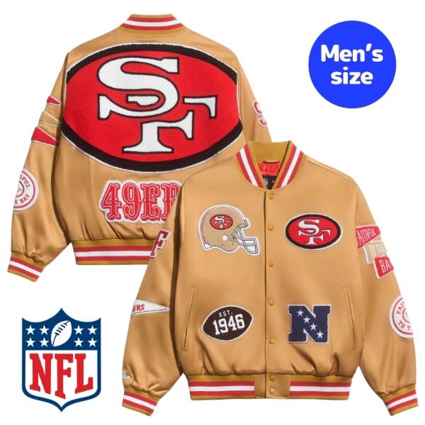 Chalk Line 車輪止め生産ライン NFL堅苦しさ 鎧球 メンズ スタジャン 上衣 アウター 前掛け サンフランシスコ・49ers San Francisco 49ers Classic Satin Pennant Jacket 【貨物輸送無料】