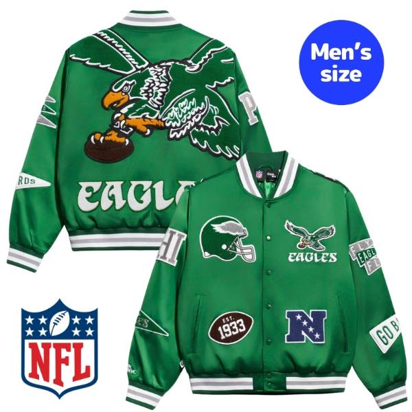 Chalk Line チョークライン NFL公式 アメフト メンズ スタジャン ジャケット アウター ジャンパー フィラデルフィア・イーグルス Philadelphia Eagles Kelly Green Satin Pennant Jacket 【送料無料】