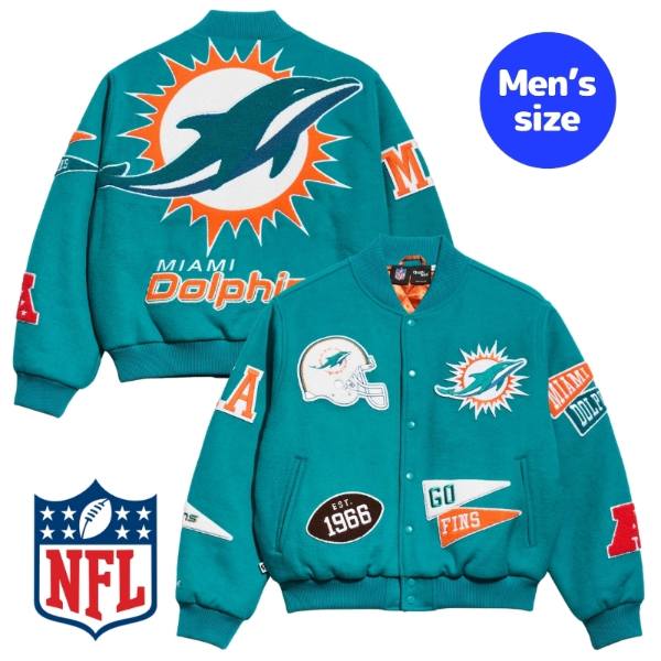 Chalk Line チョークライン NFL公式 アメフト メンズ スタジャン ジャケット アウター ジャンパー マイアミ・ドルフィンズ Miami Dolphins Pennant Varsity Jacket 【送料無料】