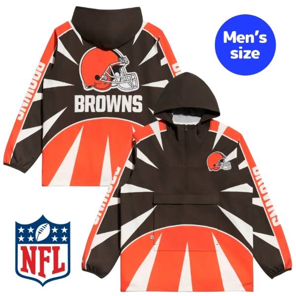 Chalk Line 車輪止め伝達ルート NFL堅苦しさ 鎧球 メンズ 上衣 ウィンドブレーカー アウター 前掛け クリーブランド・ブラウンズ Cleveland Browns Spike Anorak Jacket 【貨物輸送無料】