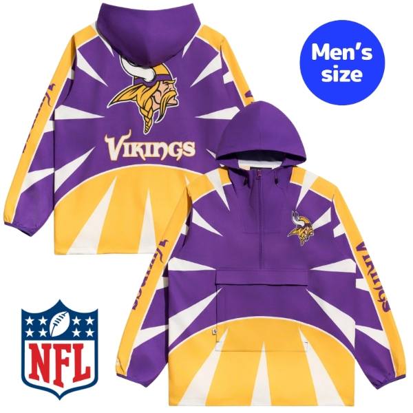 Chalk Line 車輪止め伝達ルート NFL堅苦しさ 鎧球 メンズ 上衣 ウィンドブレーカー アウター 前掛け ミネソタ・バイキングス Minnesota Vikings Spike Anorak Jacket 【貨物輸送無料】