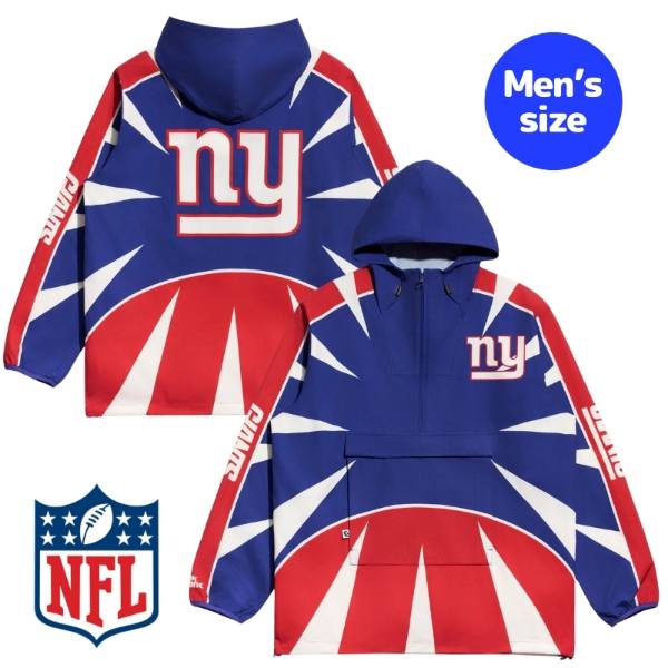 Chalk Line 車輪止め伝達ルート NFL堅苦しさ 鎧球 メンズ 上衣 ウィンドブレーカー アウター 前掛け ニューヨーク州・ジャイアンツ New York Giants Spike Anorak Jacket 【貨物輸送無料】