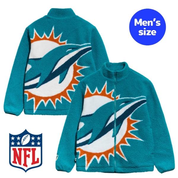 Chalk Line チョークライン NFL公式 アメフト メンズ フリースジャケット アウター ジャンパー マイアミ・ドルフィンズ Miami Dolphins Big Logo Sherpa Jacket 【送料無料】