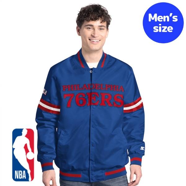 【送料無料】 NBA公式 オフィシャルアイテム Starter スターター メンズ スタジャン アウター ジャケット バーシティジャケット ジャンパー フィラデルフィア・セブンティシクサーズ Philadelphia 76ers Scout Full Snap Varsity Jacket