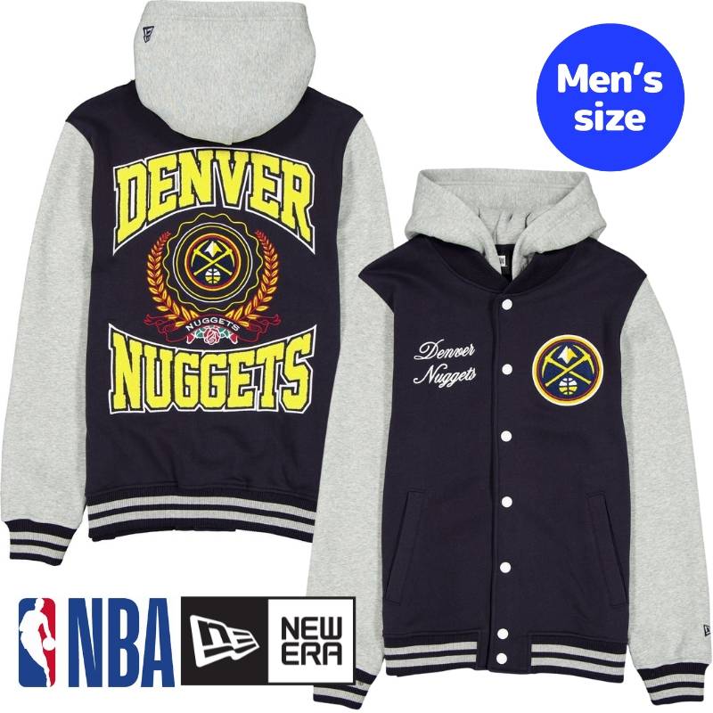 【送料無料】 NBA公式 メンズ アウター ジャケット スタジャン ジャンパー デンバー・ナゲッツ 二コラ・ヨキッチ Denver Nuggets Throwback Prep Jacket ニューエラ New Era|USキッズウェア店