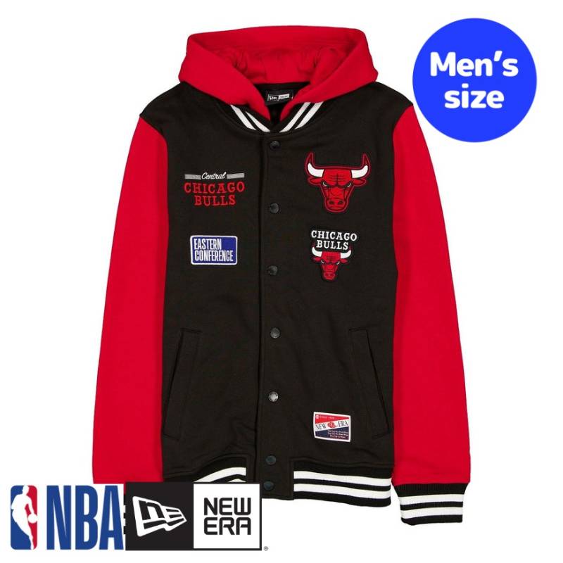【送料無料】 NBA公式 メンズ アウター ジャケット スタジャン ジャンパー シカゴ・ブルズ Chicago Bulls Throwback Black Jacket ニューエラ New Era
