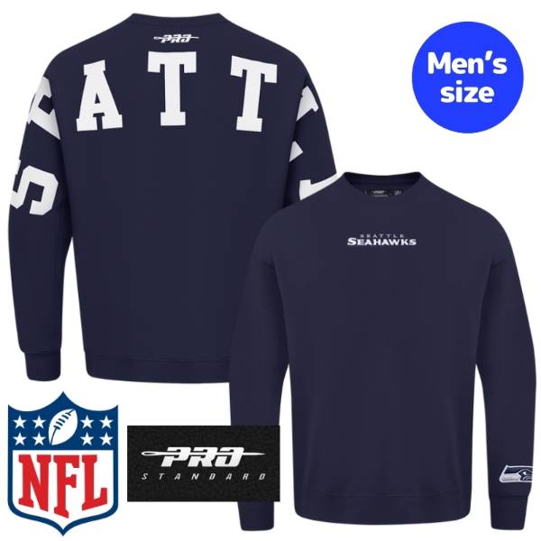 【送料無料】 NFL公式 メンズ パーカー 長袖トップス トレーナー プロスタンダード Pro Standard シアトル・シーホークス SEATTLE SEAHAWKS WINGSPAN DROP SHOULDER CREWNECK