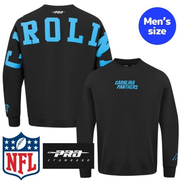 【送料無料】 NFL公式 メンズ パーカー 長袖トップス トレーナー プロスタンダード Pro Standard カロライナ・パンサーズ CAROLINA PANTHERS WINGSPAN DROP SHOULDER CREWNECK
