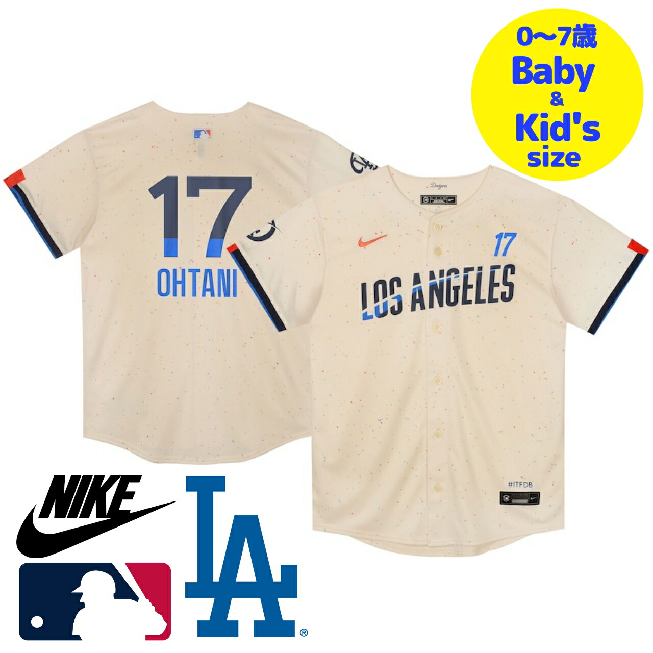 【新品】NIKE キッズ110〜120㎝　ドジャース大谷Tシャツ NIKE MLB 大谷翔平 ドジャース Tシャツ キッズ ユース Toddler