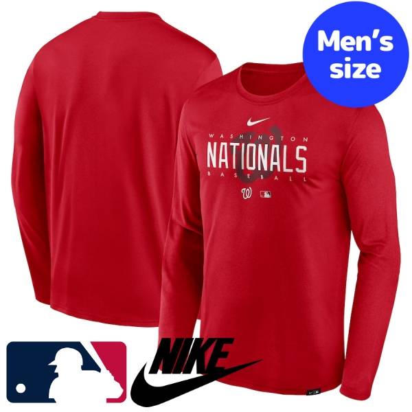 【送料無料】 NIKE ナイキ MLB公式 メジャーリーグ メンズ 長袖Tシャツ ロンT トップス ワシントン・ナショナルズ Washington Nationals Team Logo Legend Performance L/S T-Shirt