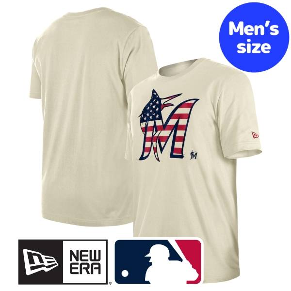 【送料無料】 NEW ERA ニューエラ MLBオフィシャル メジャーリーグ公式 メンズ Tシャツ 半袖トップス マイアミ・マーリンズ Miami Marlins Americana Flag Fill T-Shirt