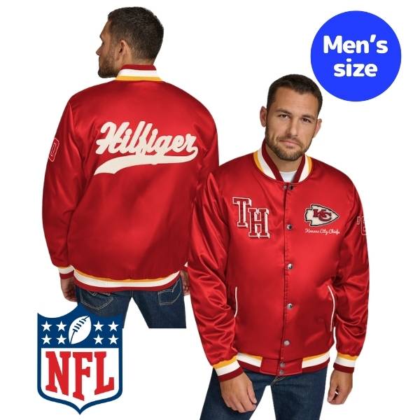 【送料無料】 NFL公式 メンズ アウター スタジャン バーシティジャケット ジャンパー アメフト カンザスシティ・チーフス Kansas City Chiefs Dante Full-Snap Satin Jacket