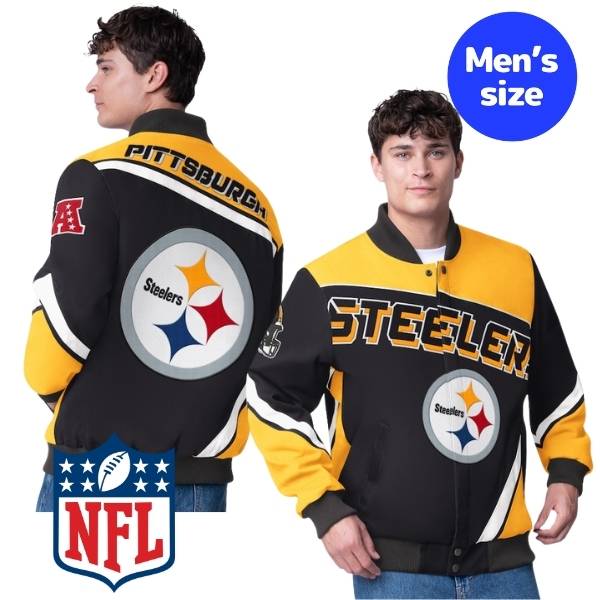 【送料無料】 NFL公式 メンズ アウター スタジャン バーシティジャケット ジャンパー アメフト ピッツバーグ・スティーラーズ Pittsburgh Steelers Maximum Racing Full-Snap Jacket