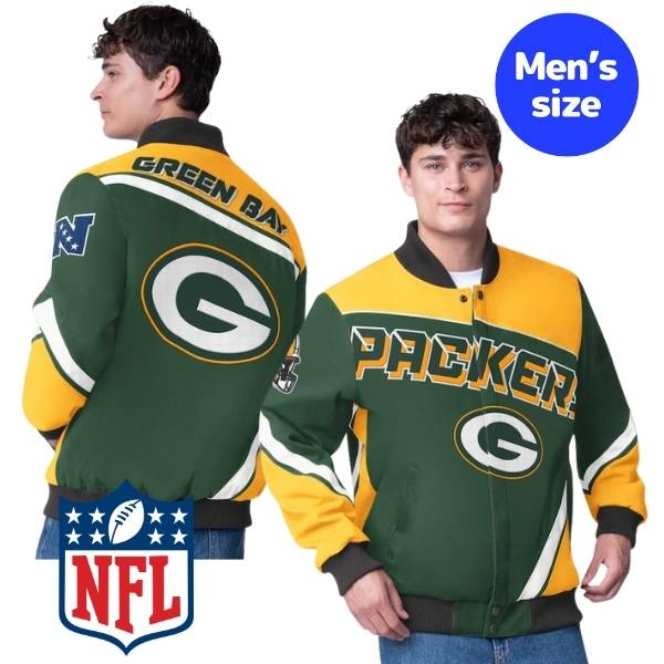 NFL グリーンベイ パッカーズ スタジャン ジャケット チャンピオン　Mサイズ 海外限定 NFL JHデザイン GB Packers グリーンベイ パッカーズ
