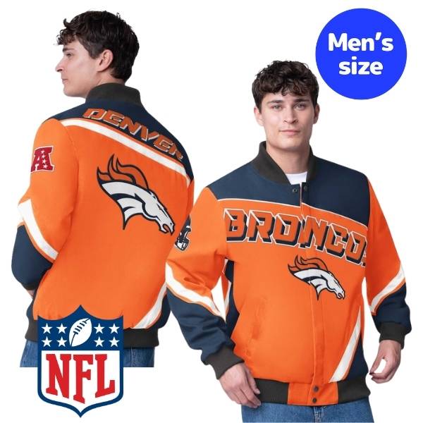 【送料無料】 NFL公式 メンズ アウター スタジャン バーシティジャケット ジャンパー アメフト デンバー・ブロンコス Denver Broncos Maximum Racing Full-Snap Jacket