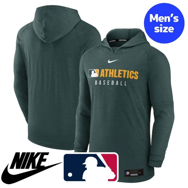 【送料無料】 Nike ナイキ MLB公式 メジャーリーグオフィシャル メンズ パーカー プルオーバー フーディ 長袖トップス アスレチックス Athletics Nike Authentic Collection Tri-Blend Performance Pullover Hoodie
