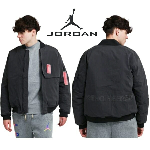 【貨物輸送無料】 メンズ nike ナイキ ジョーダン 落ちこむ上衣 Jordan Engineered MA-1 Down Jacket（Black/Infrared）