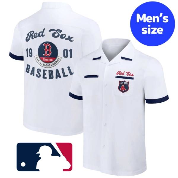【送料無料】 MLB公式 メジャーリーグオフィシャル メンズ 襟付きシャツ ボーリングシャツ 半袖シャツ トップス ボストン・レッドソックス 吉田正尚 Boston Red Sox Bowling Button-Up Shirt