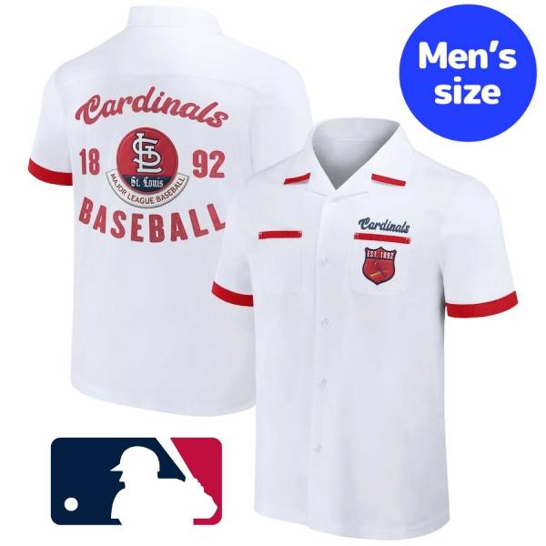 【送料無料】 MLB公式 メジャーリーグオフィシャル メンズ 襟付きシャツ ボーリングシャツ 半袖シャツ トップス セントルイス・カージナルス カーディナルス ヌートバー Cardinals Bowling Button-Up Shirt