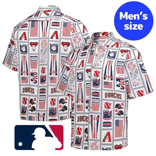 【送料無料】 MLB公式 メジャーリーグオフィシャル メンズ 襟付きシャツ 半袖シャツ トップス アリゾナ・ダイヤモンドバックス Arizona Diamondbacks Americana Button-Up Shirt