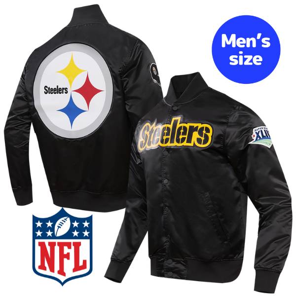【送料無料】 Pro Standard プロスタンダード NFL公式 メンズ アウター ナイロンジャケット バーシティジャケット スタジャン アメフト ピッツバーグ・スティーラーズ PITTSBURGH STEELERS BIG LOGO SATIN JACKET