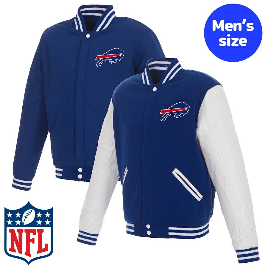 【送料無料】 NFLオフィシャル メンズ バーシティジャケット スタジャン リバーシブルアウタージャケット バッファロー・ビルズ Buffalo Bills Versity Jacket