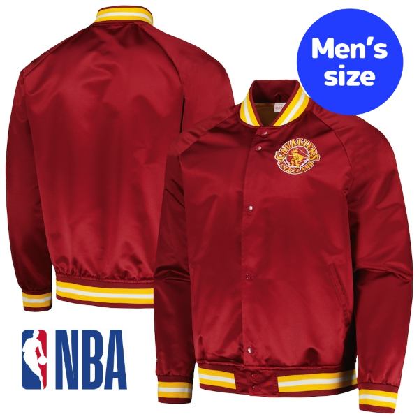 【送料無料】 NBA公式 メンズ ジャケット MA-1 ボンバー クリーブランド・キャバリアーズ Cleveland Cavaliers Hardwood Classics Throwback Wordmark Jacket