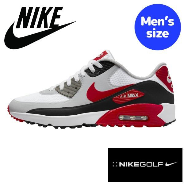 【貨物輸送無料】【メンズ】 nike ナイキ ゴルフシューズ Nike Air Max 90 G Golf Shoes （White/Black/Photon Dust/University Red） DX5999-162 スニーカー 靴 打ちっぱなし ゴルフ授業計画 ゴルフ訓練を受ける場 ゴルフ力くらべ