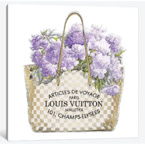 【送料無料】 米国発のお洒落なブランドオマージュアート Lavender Bouquet ヴィトン Louis Vuitton キャンバスアート 絵画 インテリア 模様替え 引越し祝い 新築祝い 待合室 会議室