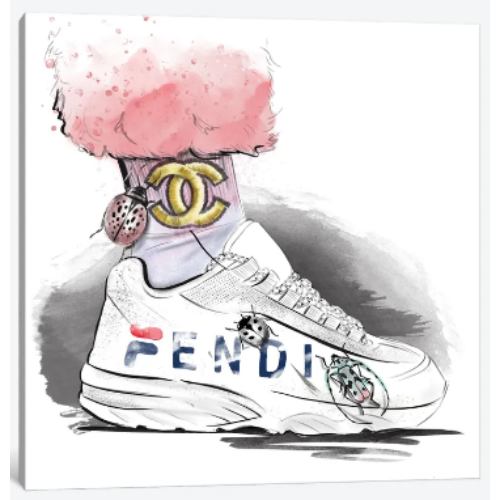 【送料無料】 米国発のお洒落なブランドオマージュアート Fendi Sneakers フェンディ FENDI キャンバスアート 絵画 インテリア 模様替え 引越し祝い 新築祝い 待合室 会議室