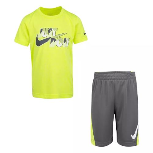 子供服 男の子用 ショーツ Tシャツx短パン上下2点セット Dri Fit ショートパンツ It Nike 送料無料 マラソン中ポイント10倍 ナイキ 送料無料 マラソン中ポイント10倍 Gray セットアップ Nike ナイキ 男の子用nike Dri Fit Just Do It Tシャツx短パン上下2点セット