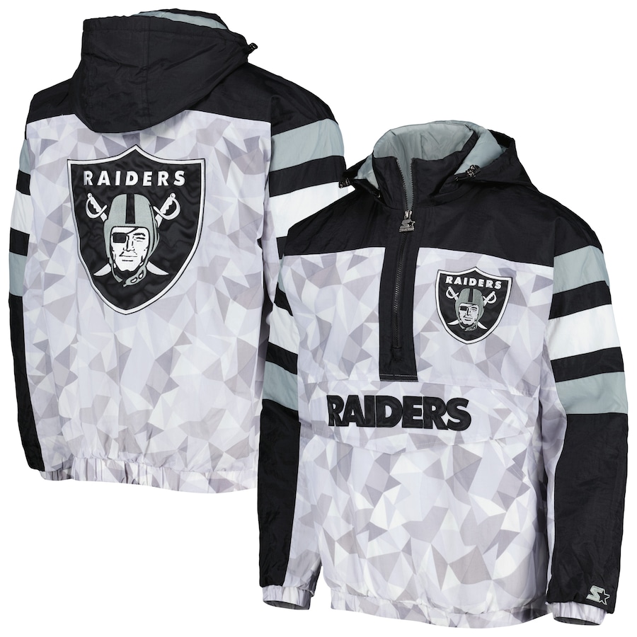 【送料無料】 NFLオフィシャル メンズ アウタージャケット Las Vegas Raiders Thursday Night Gridiron Raglan Jacket （White） ラスベガス・レイダース