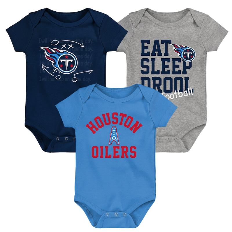 【送料無料】 NFL ベビー ロンパース ボディスーツ3枚セット 半袖 肌着 ボディースーツ 出産祝い テネシー・タイタンズ Tennessee Titans