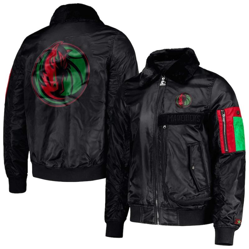【貨物輸送無料】 NBA メンズ MA-1 ボンバージャケット アウタージャケット ダラス・マーベリックス Dallas Mavericks Black History Month Satin Jacket コート・ジャケット-メンズファッション