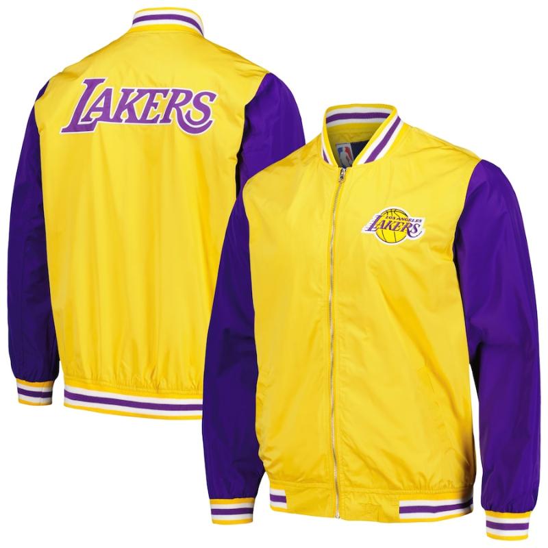 【貨物輸送無料】 NBA メンズ アウタージャケット MA-1 ボン赤ちょうちん ロサンゼルス・レイカーズ Los Angeles Lakers Bomber Jacket