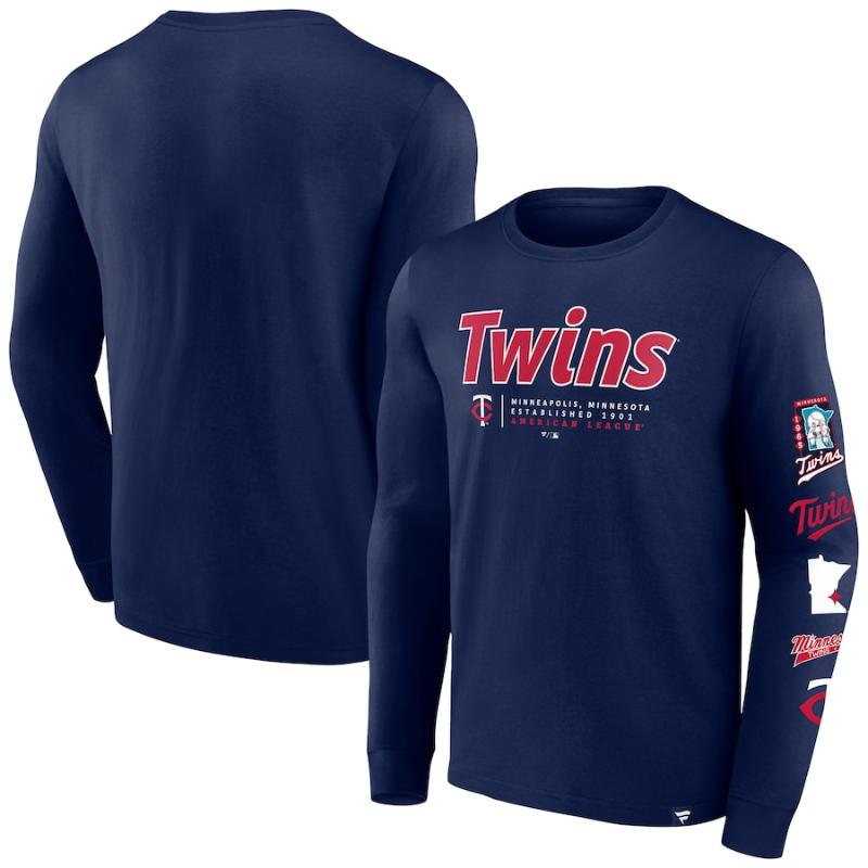 【送料無料】 MLB メンズ 長袖Tシャツ ロンT トップス Navy ミネソタ・ツインズ Minnesota Twins Strike the Goal L/S T-Shirt|USキッズウェア店