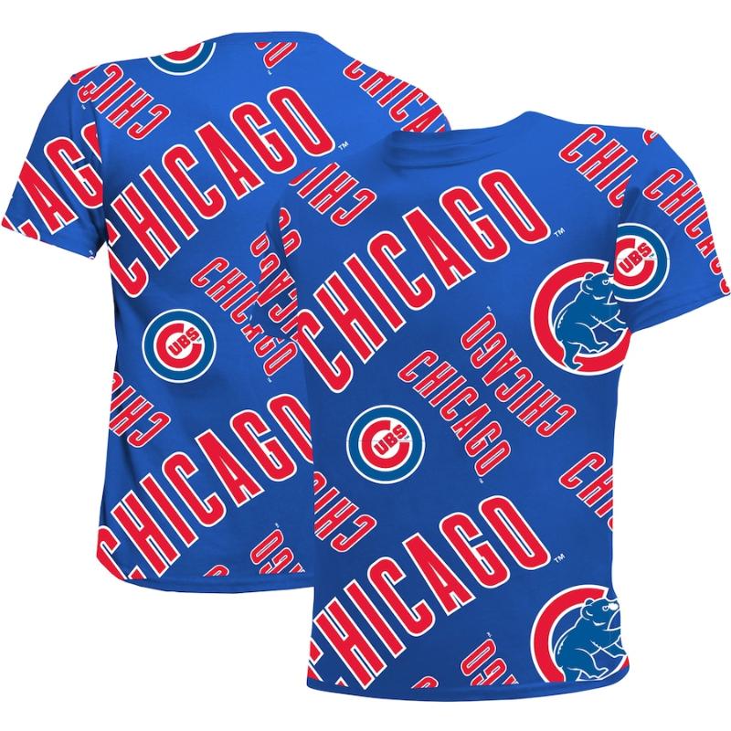 【送料無料】【大人もOK★キッズサイズ】 MLB キッズ用Tシャツ 子供用半袖トップス 鈴木誠也 今永昇太 シカゴ・カブス Chicago Cubs Stitches Allover Team T-Shirt