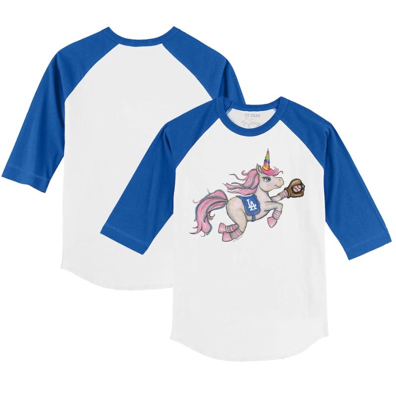 【送料無料】【大人もOK★キッズサイズ】 MLB キッズ用七分袖Tシャツ 子供用トップス 大谷翔平 山本由伸 ロサンゼルス・ドジャース Los Angeles Dodgers Tiny Turnip Raglan T-Shirt｜USキッズウェア店