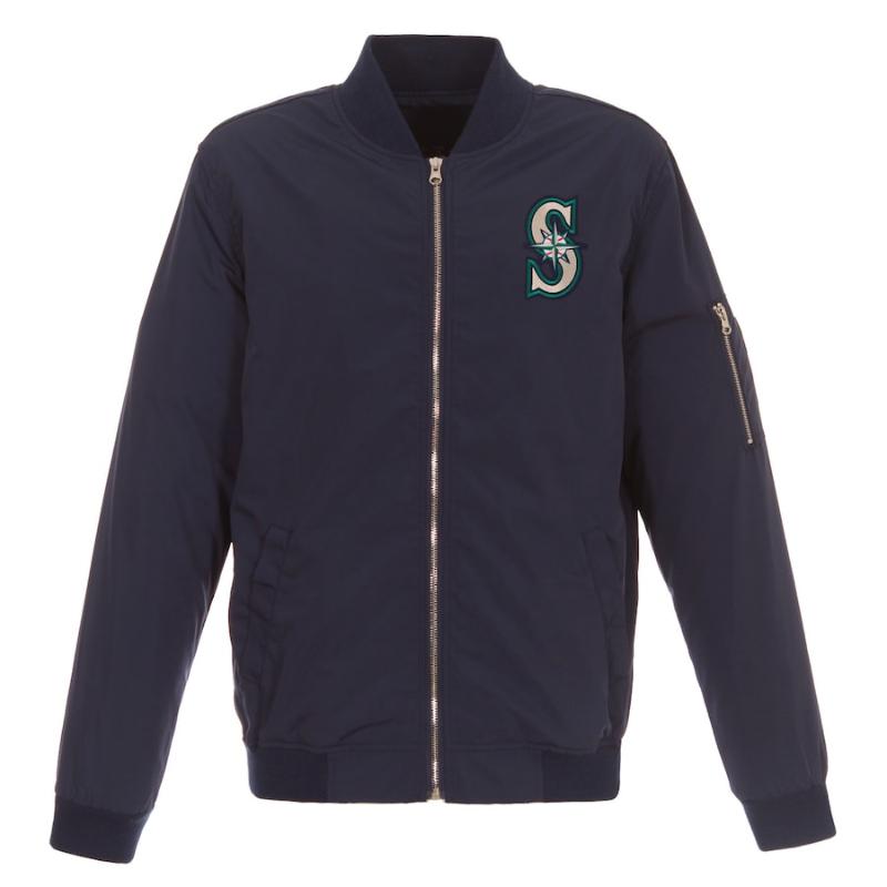 【送料無料】 MLB メンズ ボンバージャケット MA-1 アウター イチロー シアトル・マリナーズ Seattle Mariners Lightweight Nylon Bomber Jacket｜USキッズウェア店