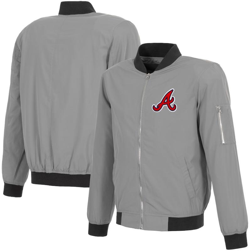 【送料無料】 MLB メンズ ボンバージャケット MA-1 アウター アトランタ・ブレーブス Atlanta Braves Lightweight Nylon Bomber Jacket｜USキッズウェア店