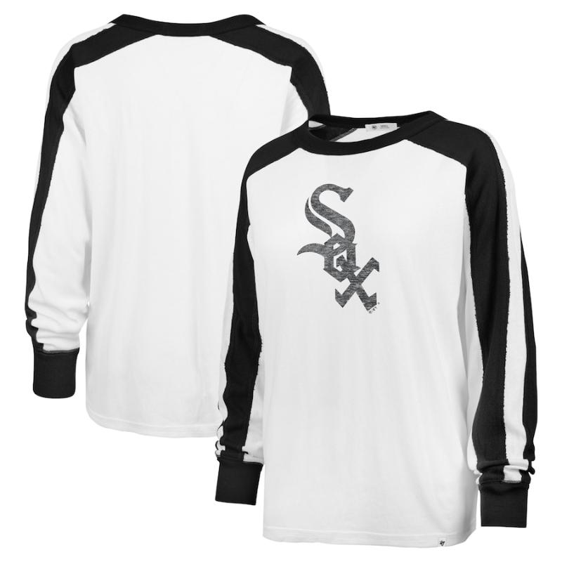 【送料無料】 MLB メジャーリーグ レディース ウィメンズ 女性用サイズ Tシャツ トップス ロンT シカゴ・ホワイトソックス Chicago White Sox 47 Brand フォーティーセブン Premier Caribou L/S T-Shirt｜USキッズウェア店