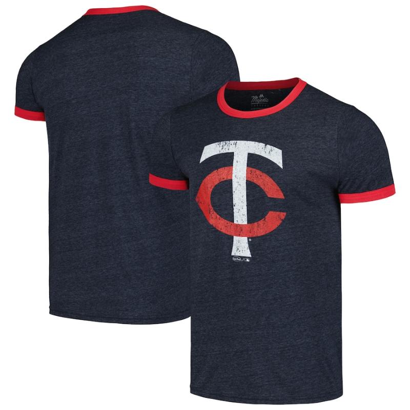 【送料無料】MLB メジャーリーグ メンズ Tシャツ 半袖トップス ミネソタ・ツインズ Minnesota Twins Threads Ringer T-Shirt|USキッズウェア店