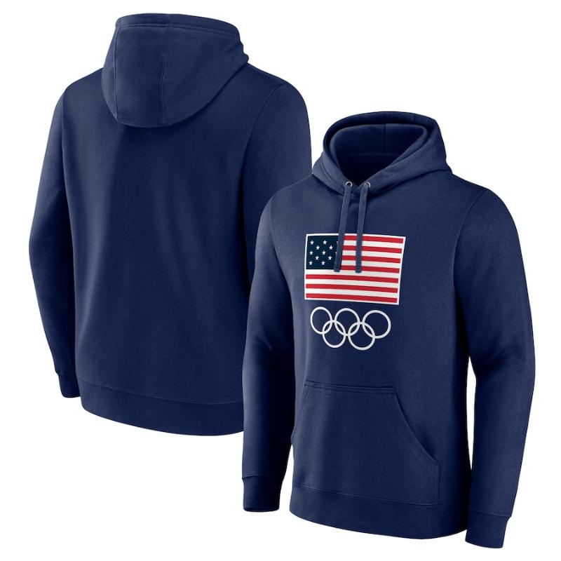 【送料無料】 オリンピック2024チームUSA メンズ パーカー 長袖トップス フーディー パリオリンピック 五輪 Team USA 2024 Olympics Primary Logo Pullover Hoodie｜USキッズウェア店