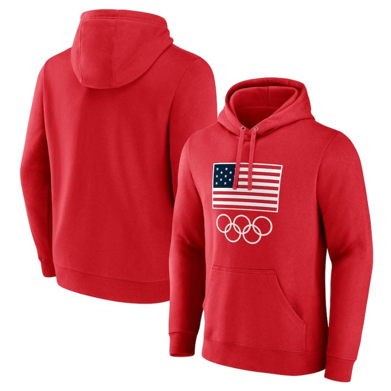 【送料無料】 オリンピック2024チームUSA メンズ パーカー 長袖トップス フーディー パリオリンピック 五輪 Team USA 2024 Olympics Primary Logo Pullover Hoodie｜USキッズウェア店