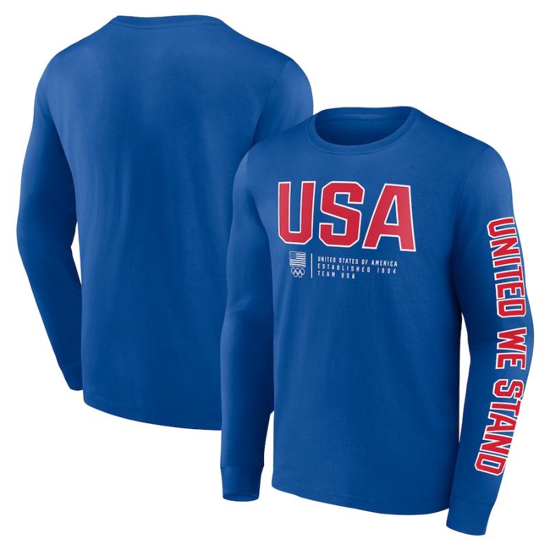 【送料無料】 パリオリンピック2024 チームUSA メンズ 長袖Tシャツ ロンT トップス 五輪 アメリカ国旗 Team USA Strive For Gold Long Sleeve T-Shirt｜USキッズウェア店 15,177円