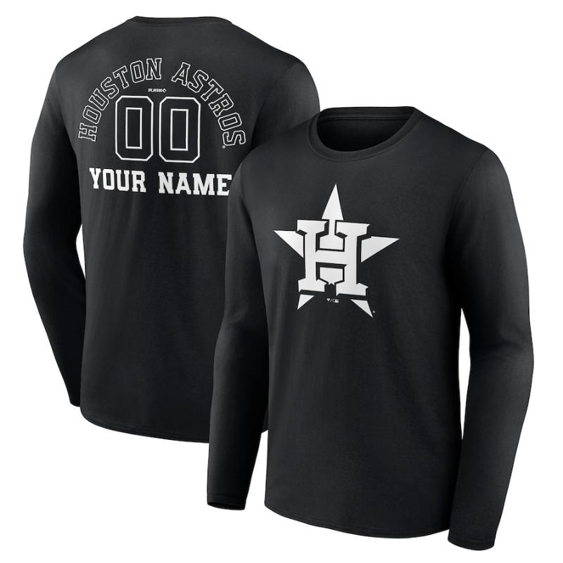 【送料無料】 MLB メジャーリーグ メンズ ロンT 長袖Tシャツ トップス ヒューストン・アストロズ 菊池雄星 Houston Astros Monochrome Name & Number Long Sleeve T-Shirt｜USキッズウェア店
