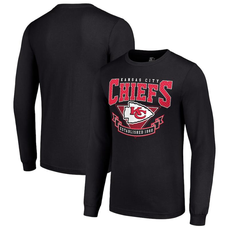 【送料無料】 NFL アメフト メンズ ロンT 長袖Tシャツ トップス カンザスシティ・チーフス Kansas City Chiefs Starter '80s Inspired Team Logo Long Sleeve T-Shirt|USキッズウェア店
